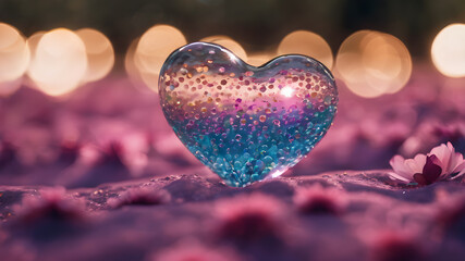 Fototapeta premium Heart shape for Love concept, Valentine's Day concepts. love symbol, concept for Valentine's Day, wedding etc. Heart elements for love concept design. AI generated image