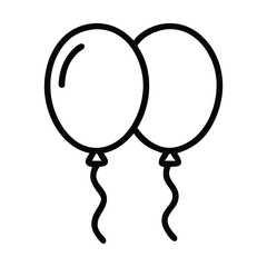 Birthday celebration line art balloon icon. Party balloon, Holiday symbol