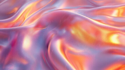 Obraz premium Shimmering iridescent fabric folds, abstract background