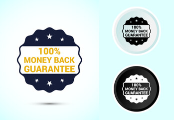 Money back guarantee icon design illustration. Money back guarantee badge and label