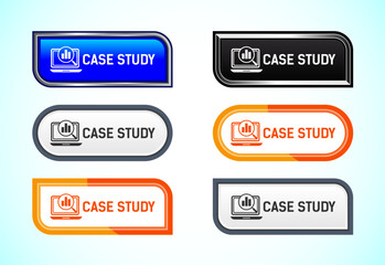Case study button design illustration, research analysis, Suitable for mobile app, and website