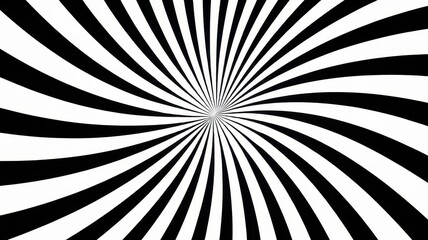 A mesmerizing black and white spiral pattern creating an optical illusion, evoking a sense of depth and movement.