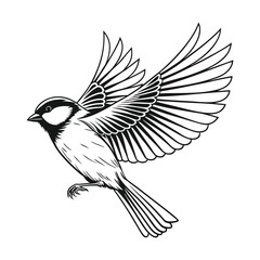 Naklejka premium Sparrow silhouette vector illustration design isolated on a white background