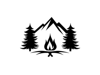 Obraz premium Camping Campfire Logo Design
