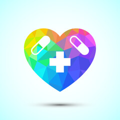Medical and healthcare icon design illustration, icon for medical apps and websites, low poly style