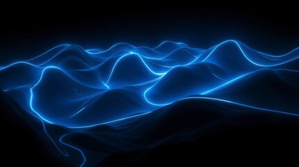 Obraz premium Holographic Light Waves in Motion with Futuristic Digital Glow