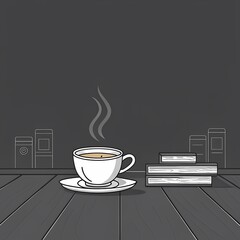 cup of coffee on a black background