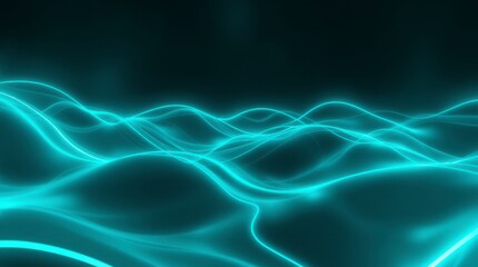 Holographic Light Waves in Motion with Futuristic Digital Glow