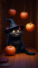  "Enchanted Marketplace with a Witch’s Cat"