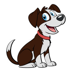 Funny cartoon dog sitting 