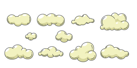 Cloud Cartoon Illustration Set