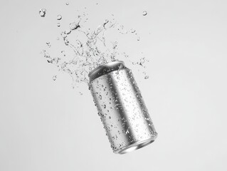 Professional soda can mockup with a floating effect, white backdrop