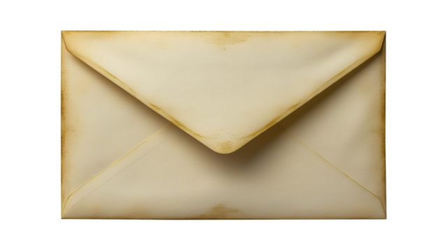 Vintage Aged Paper Envelope – Transparent PNG with a Rustic, Nostalgic Charm