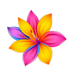 Vibrant tropical flower with colorful petals. 