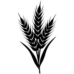 wheat plant crop vector silhouette