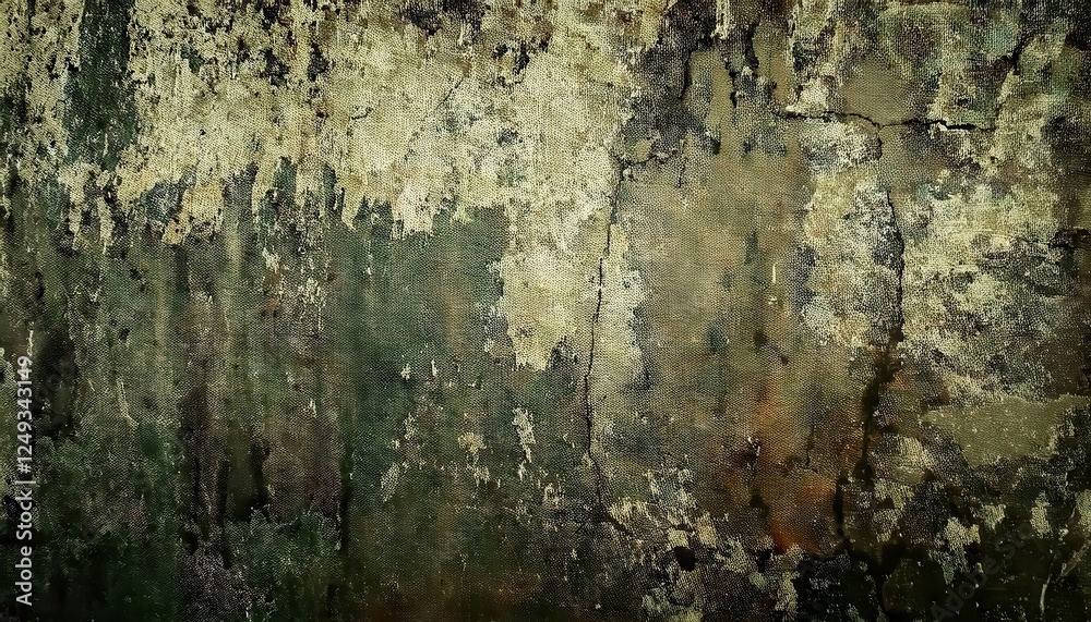 Poster weathered abstract wall texture with muted green and brown tones, perfect for rustic background and 