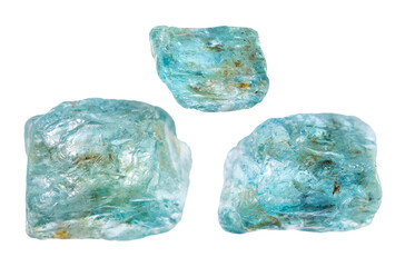 various samples of raw starlite minerals isolated