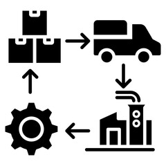 Supply Chain Optimization Glyph Icon