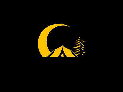 Classic and Clean Circular Camping Logo
