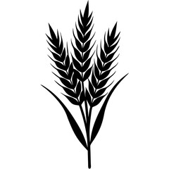 wheat plant crop vector silhouette