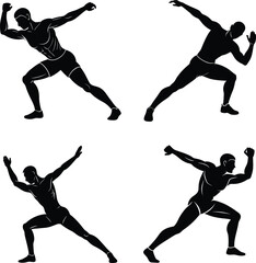 A man is exercise silhouette vector illustration
