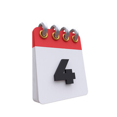 Obraz premium Minimal 3d daily calendar icon on alphabet background. 3d rendering