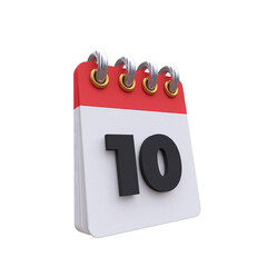 Minimal 3d daily calendar icon on alphabet background. 3d rendering