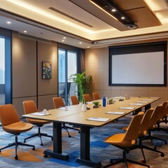 
Spacious and modern conference room awaiting creative minds - Ideal for corporate meetings and brainstorming sessions