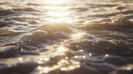Gentle waves shimmering under the sunlight, creating a tranquil and serene atmosphere.