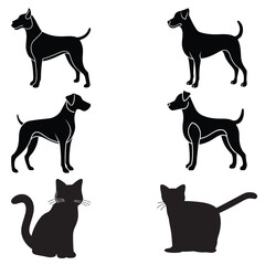 Four Simple Black and White Sun Symbols