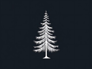 Minimal Evergreen Tree Logo in Black and White
