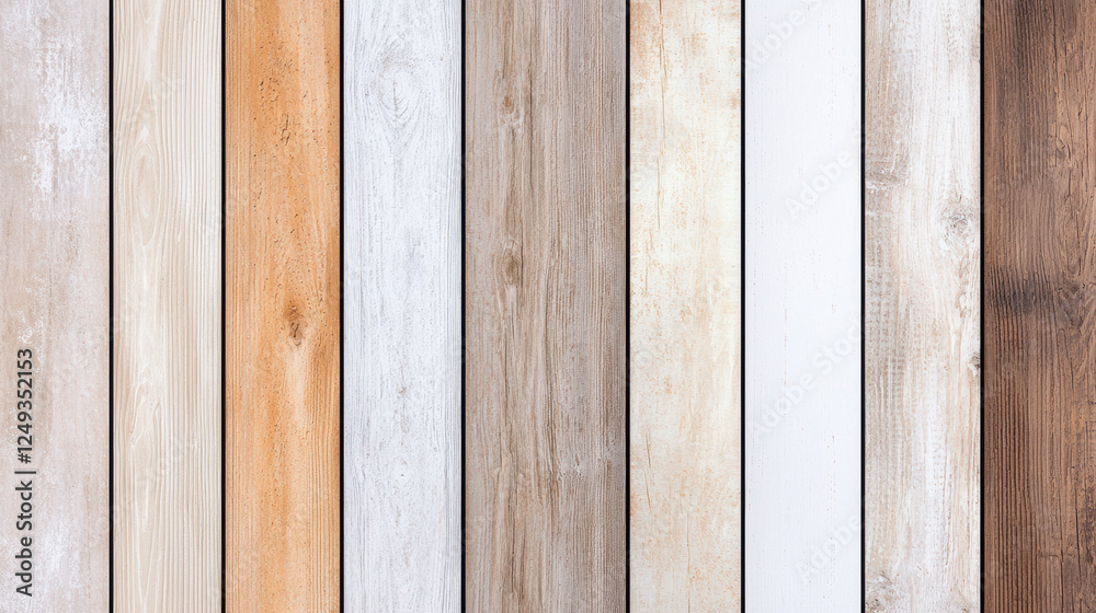 Poster rustic wood panel wallpaper with warm inviting texture and various colors