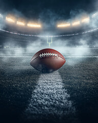 Dramatic Football Scene in Stadium Atmosphere