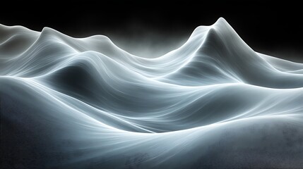 Obraz premium Abstract grayscale undulating landscape digital art