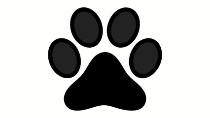 Black Paw Print on a White Background