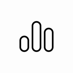 rounded bar chart icon sign vector