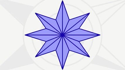 Blue Star-Shaped Geometric Design on a White Background