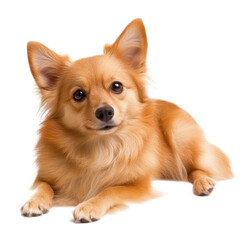 Fototapeta premium Adorable Fluffy Pomeranian Dog Lying Down