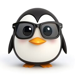 Obraz premium Cute 3D Penguin Wearing Sunglasses with a Playful and Trendy Look