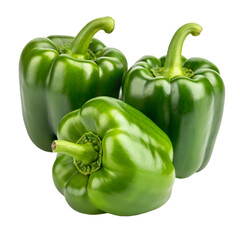 Green Bulgarian pepper isolated on white background
