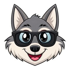 Cartoon Wolf Wearing Sunglasses