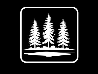 Obraz premium Minimalist Lake and Forest Logo