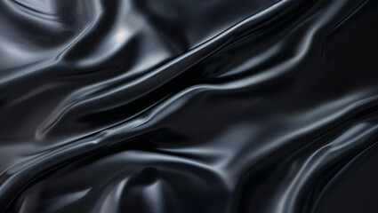 Obraz premium Elegant folds of dark silk fabric creating a luxurious background texture