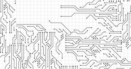 Obraz premium Abstract digital background with technology circuit board texture. Electronic motherboard illustration. Communication and engineering concept. Vector illustration. 