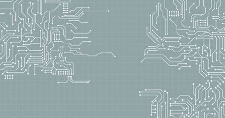 Circuit board technology background with hi-tech digital data connection system and computer electronic design. Vector design.