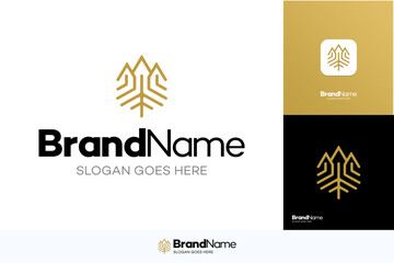 House Royal Oak logo design, real estate monogram design, monoline style symbol, modern simple forest vector templates.