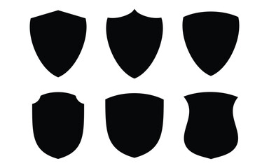 Shield Icon Set Vector Design on White Background.