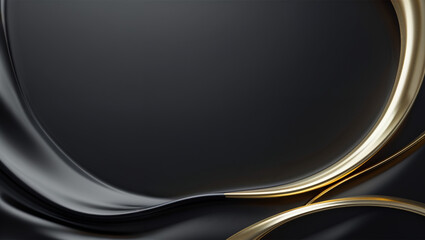 Abstract Black and Gold Swirls Background for Modern Design Presentation