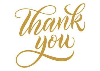 Thank you vector design, gold color 1