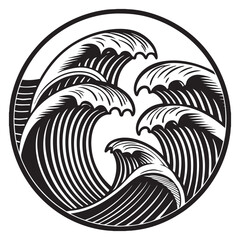 A sharp edged geometric waves mandala vector design and illustration